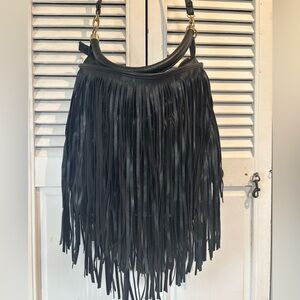 Black Fringe hobo bag